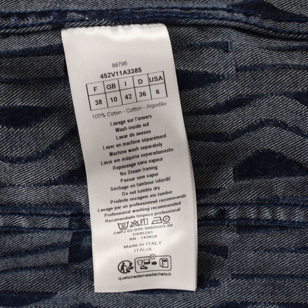 Christian Dior Women's Miss Dior Button Up Jacket Printed Denim Blue - Picture 7 of 7